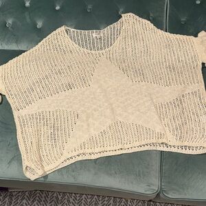 Umgee Cream Knit Sweater with Star Design